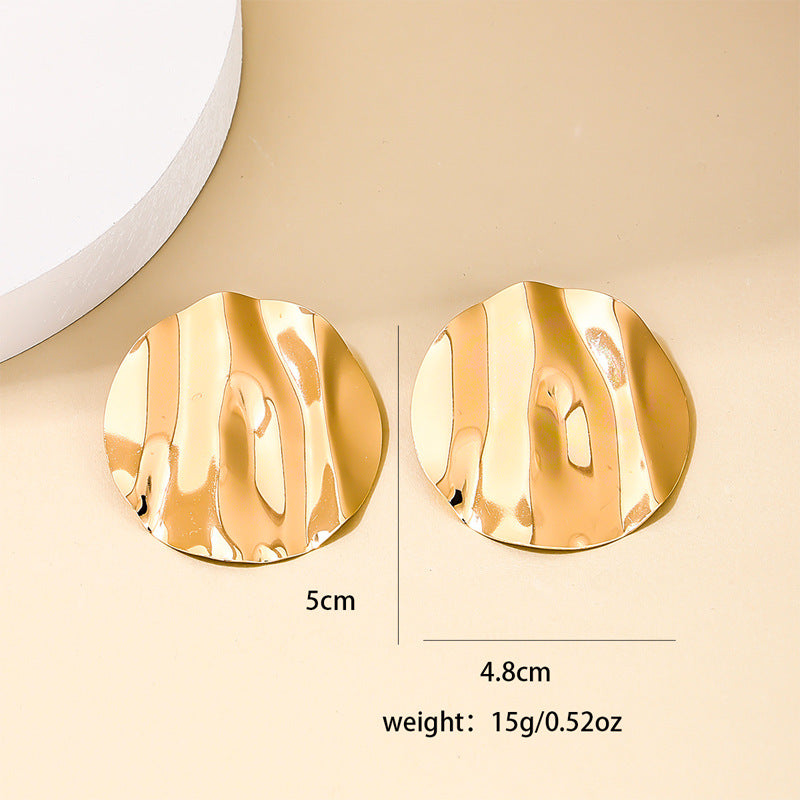 Exaggerated Retro Metal Earrings from Vienna Verve Collection