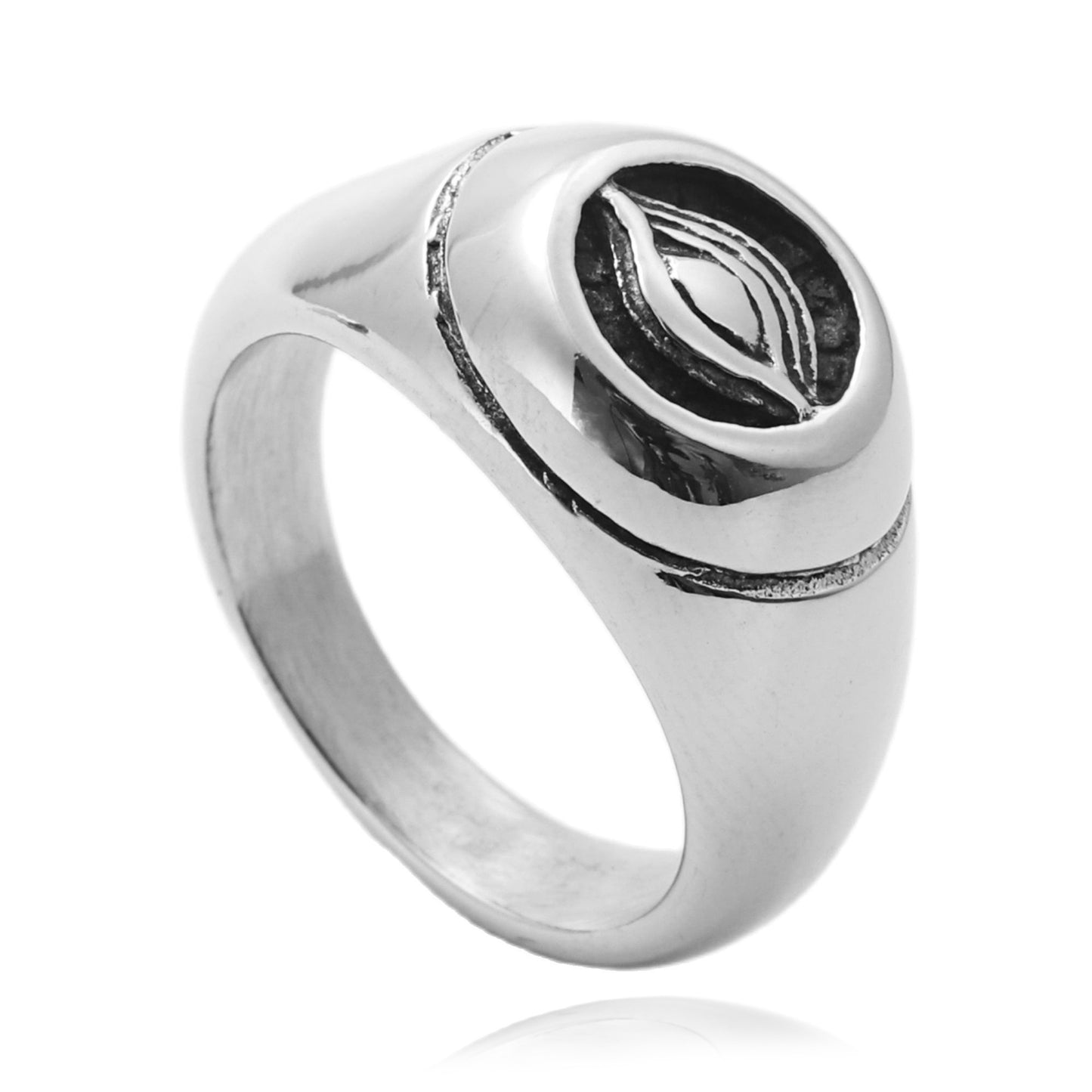 Retro Punk Titanium Steel Eye Ring for Men and Women - Trendy Stainless Steel Design