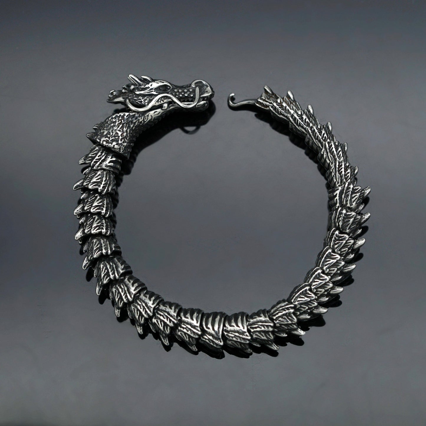 Planderful Zodiac Dragon Bracelet Unisex Retro Domineering Titanium Steel Design Bold Durable Gift