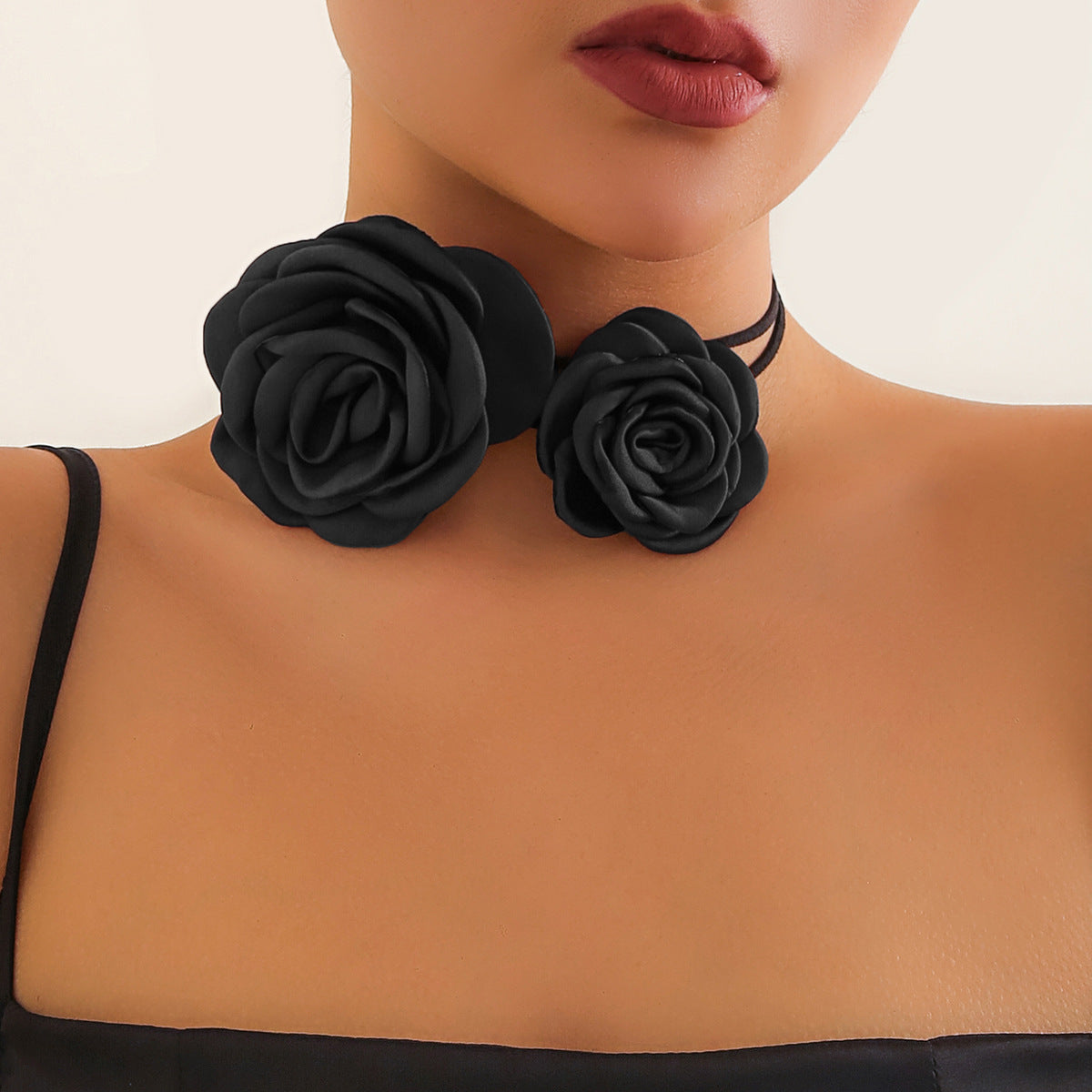 3D Rose Collar & French Camellia Necklace Set for Women by Planderful Verve Collection