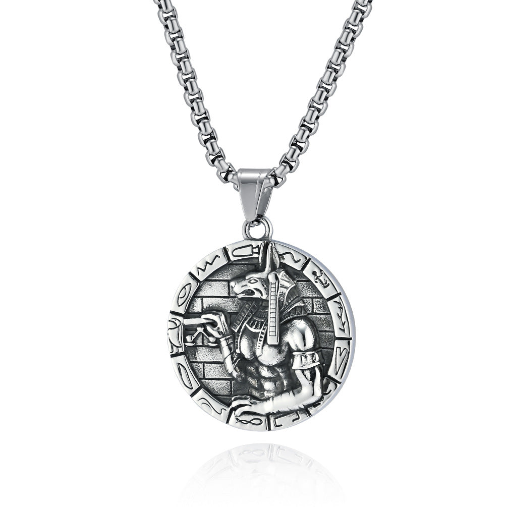 Cross-Border Anubis Titanium Steel Necklace for Men