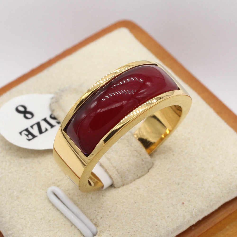 Titanium Steel Ring Unisex With Gemstone Protection Statement For Men And Women Planderful Everyday Genie