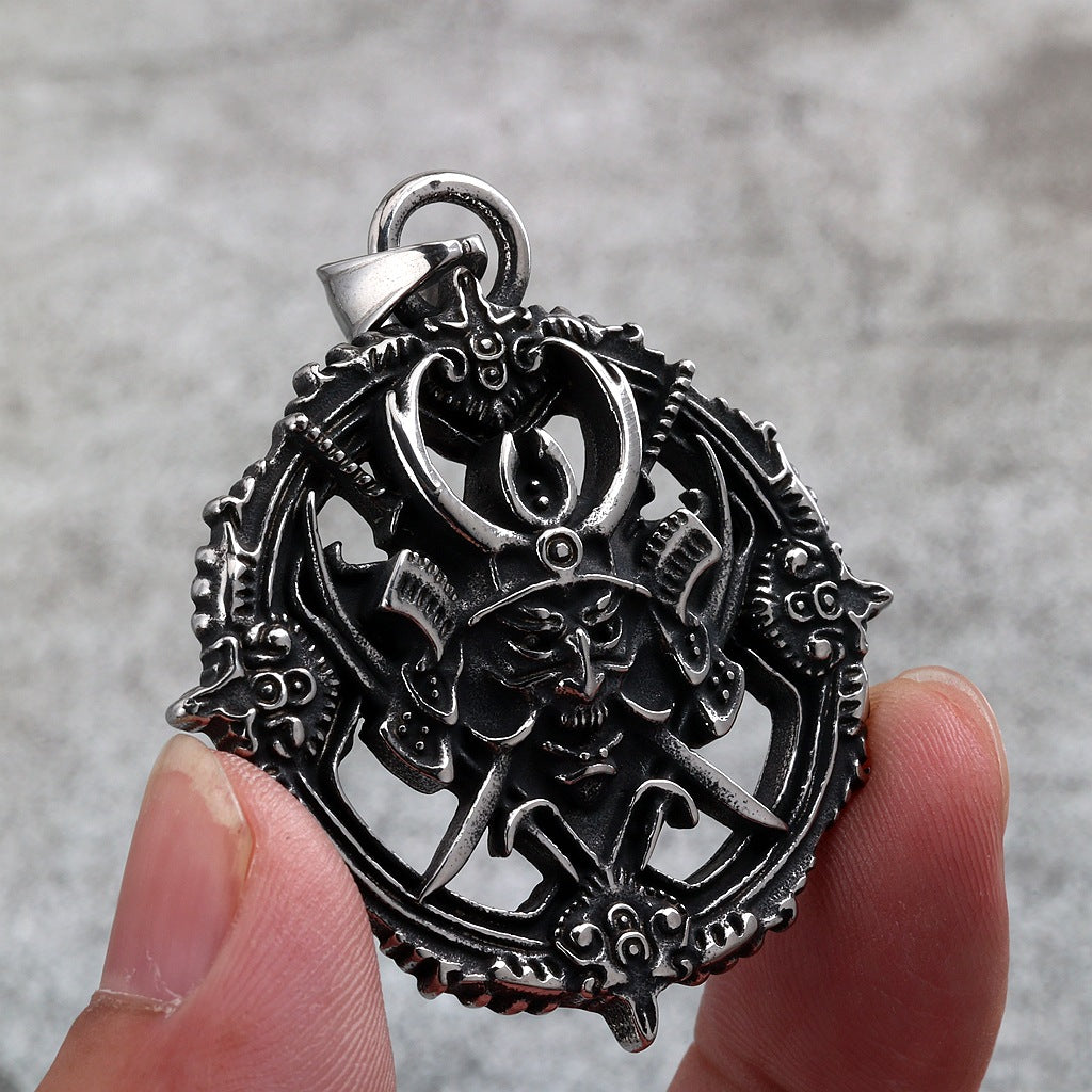 Vintage Japanese Stainless Steel Men's Pendant Necklace