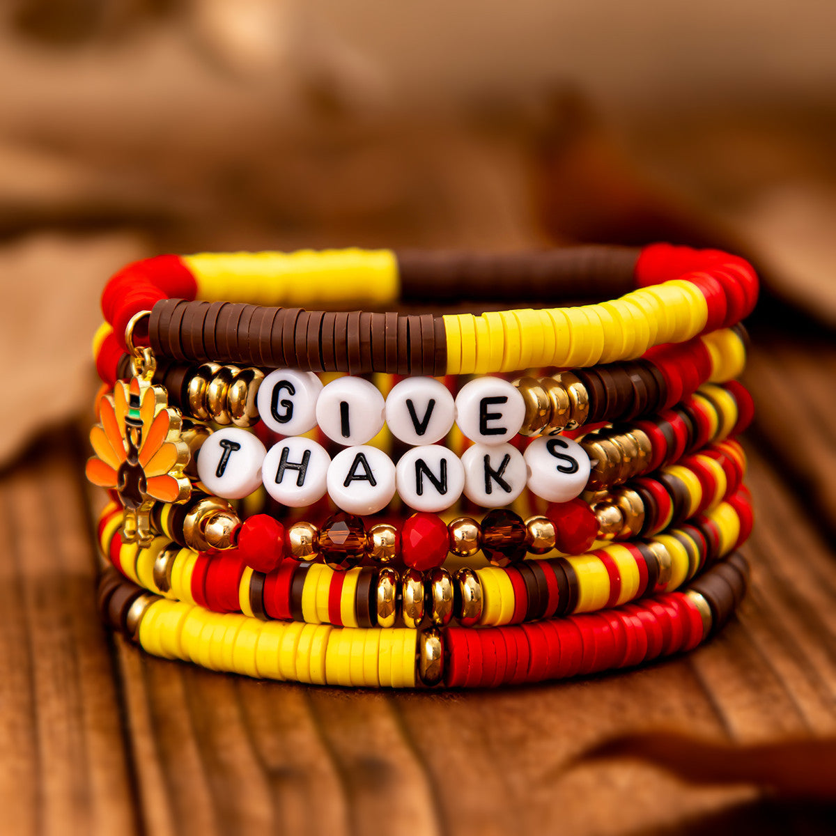 Planderful Thanksgiving Turkey Pendant Bracelet Personalized Letter Pumpkin Gift For Women