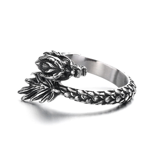 Steel Ring – Vintage Dragon Ring For Men