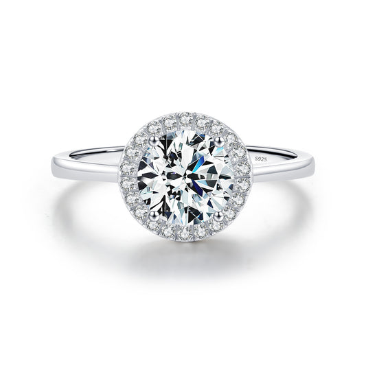 Sparkling Zircon Sterling Silver Elegance Ring