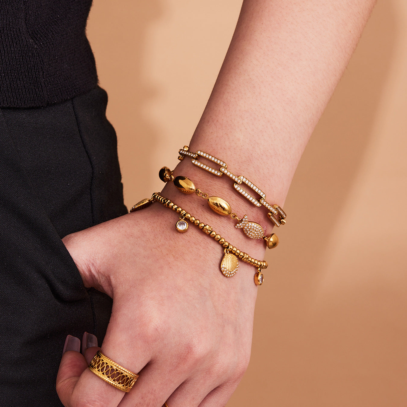 Planderful Polished Stainless Zirconium Bracelet Women