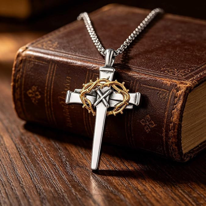 Punk Cross Stainless Steel Pendant Necklace