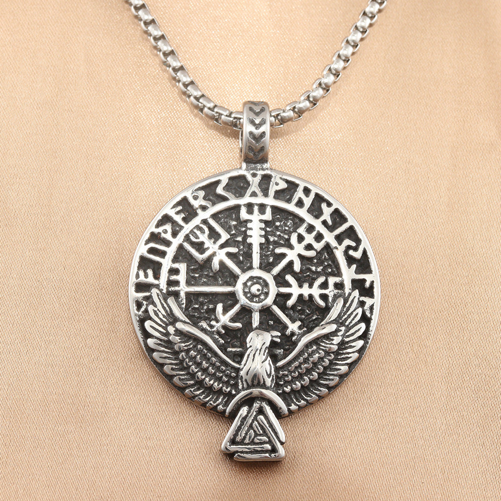 European And American Stainless Steel Viking Triangle Pendant