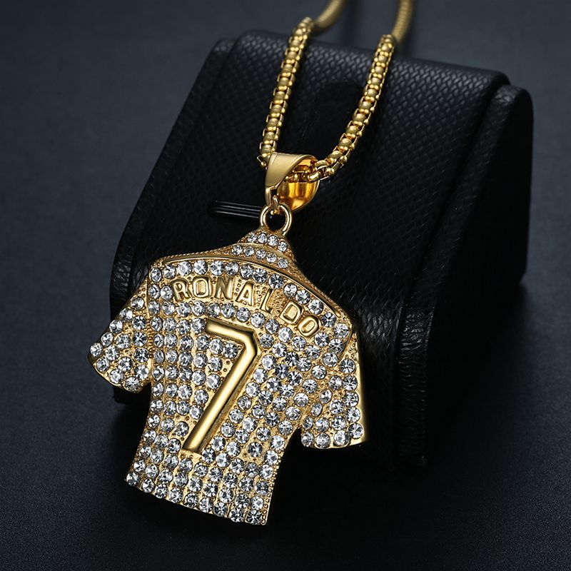 Zircon Necklace - Elegant Everyday Wear Stainless Steel Gold Plated Pendant With Zircon Crystals
