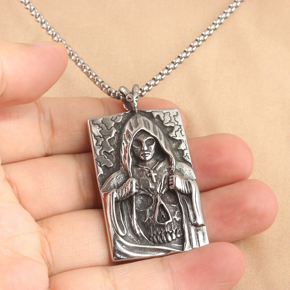 European And American Stainless Steel Skull Pendant Necklace