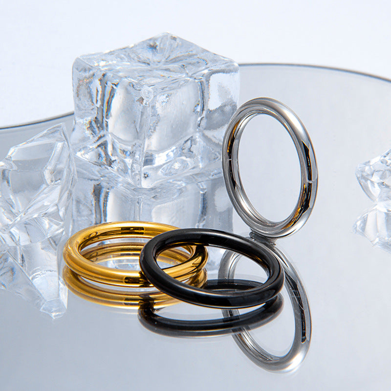 Neutral Titanium Steel Ring for Men and Women - Simple Fashion Jewelry with 2.5mm Linear Design