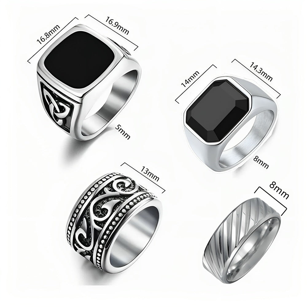 Planderful Tiger Eye Ring For Men Bold Steel Jewelry