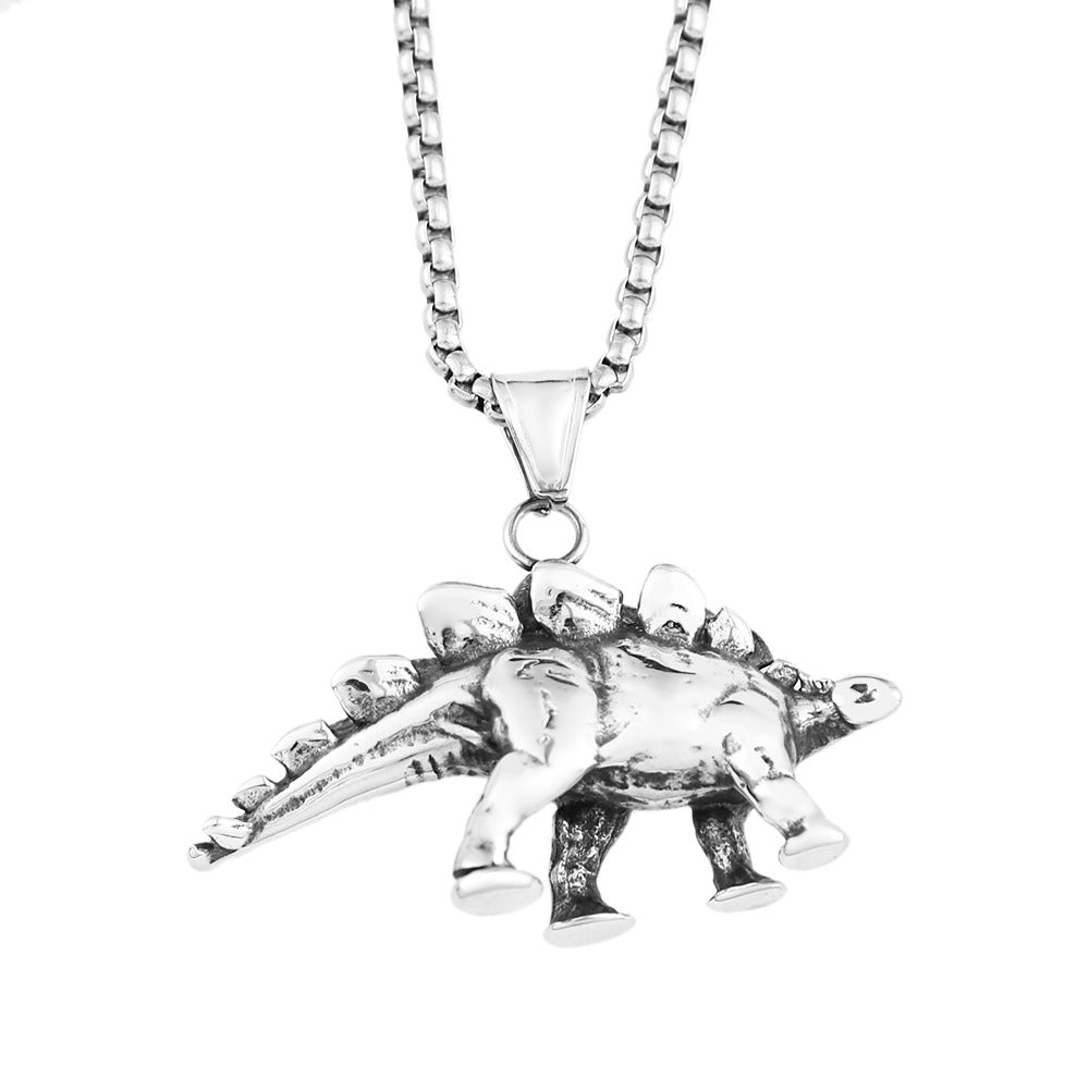 New Fashion Titanium Steel Dinosaur Pendant Necklace for Men