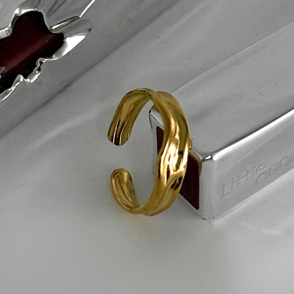 Planderful Stainless Steel Butterfly Ring For Women Vienna Verve Vacation Style Hollow Geometric Opening Jewelry