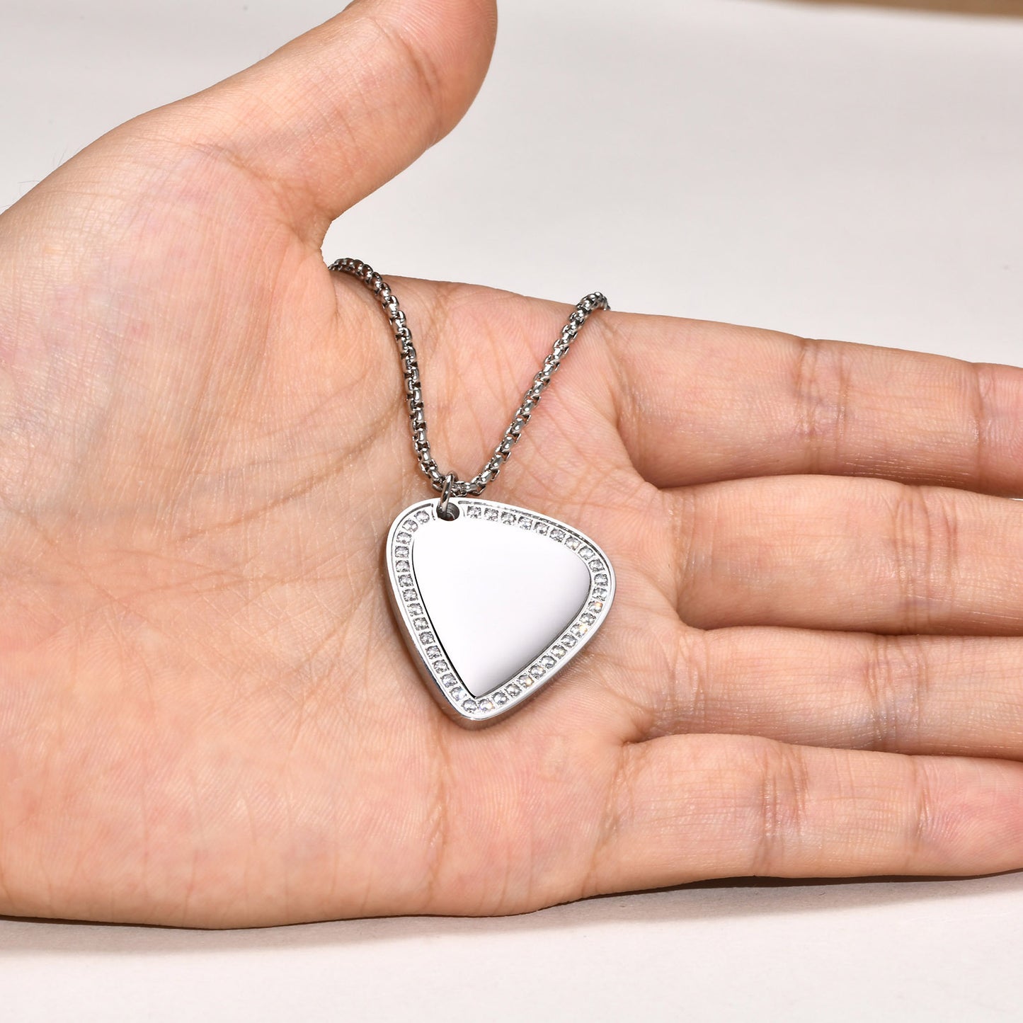 Men's Fashion Accessories Stainless Steel Guitar Pendant Black