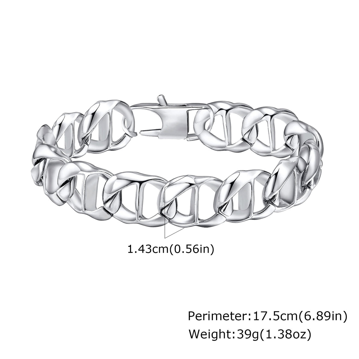 Polished Chain Stainless Steel Bracelet for Men