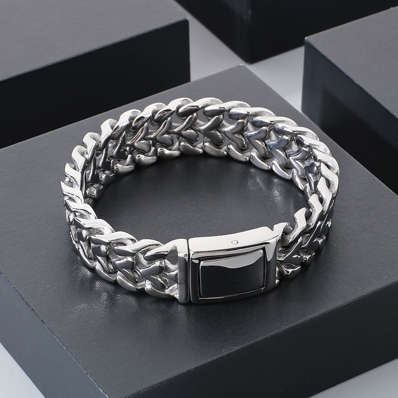 Fashion Heart Shaped Mens Bracelet Stainless Steel Jewelry