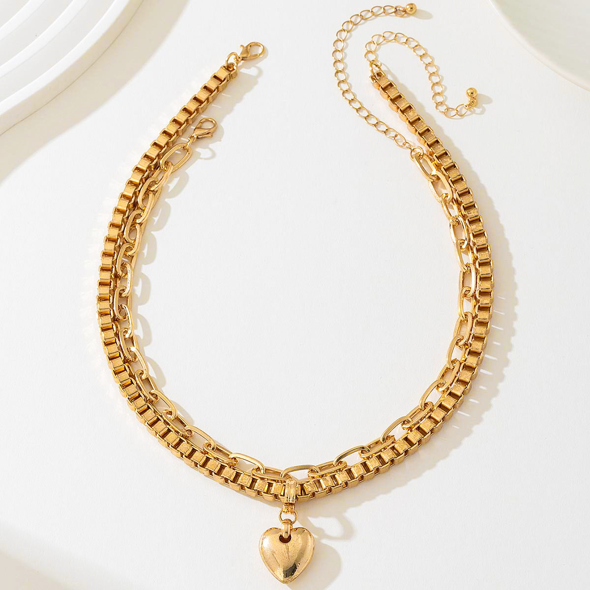 Planderful Vienna Verve Necklace – Stylish Double Stacked Cuban Metal Chain