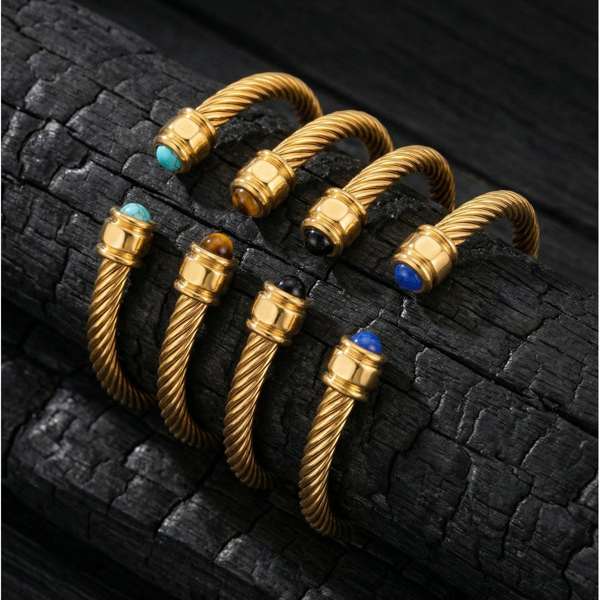 Tiger's Eye Braided Adjustable Stainless Steel Bracelet