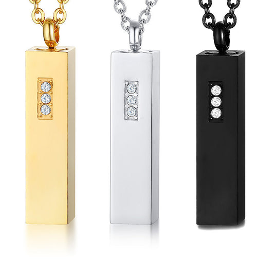 New Product Launch Titanium Steel Zircon Urn Pendant for Men