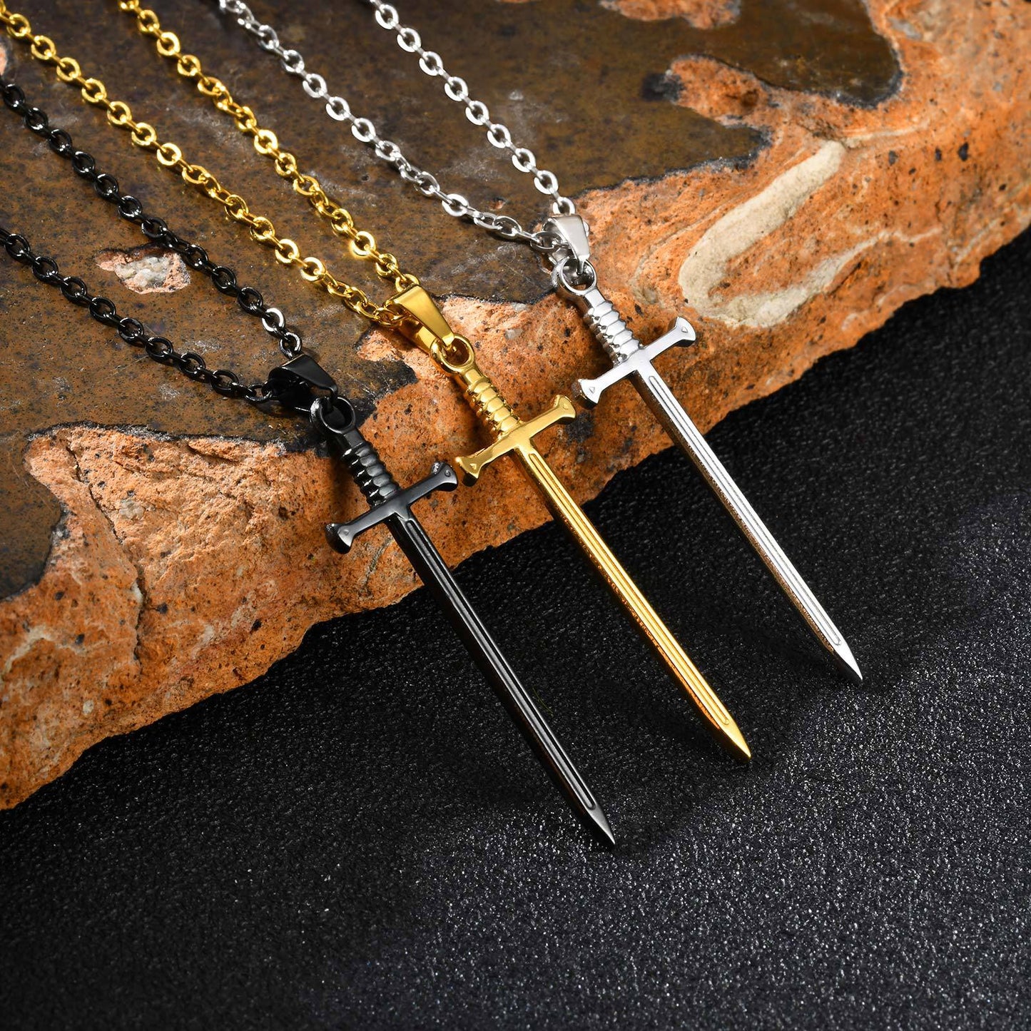 Planderful Sword Pendant Necklace Personalized For Men