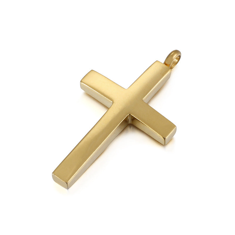 Stylish Men's Titanium Steel Cross Pendant Necklace - European and American Design