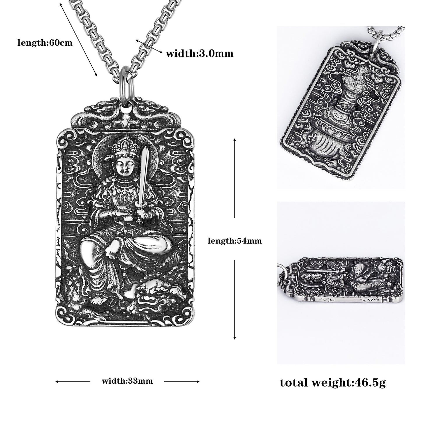 Steel Necklace - Elegant Buddha Bodhisattva Eight Gods