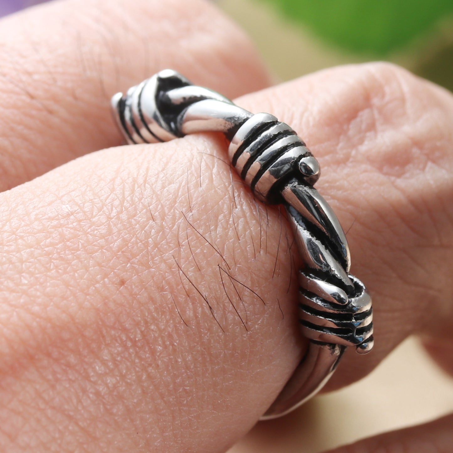 Titanium Steel Braided Knot Ring for Men - Retro Trendy Personalized Jewelry
