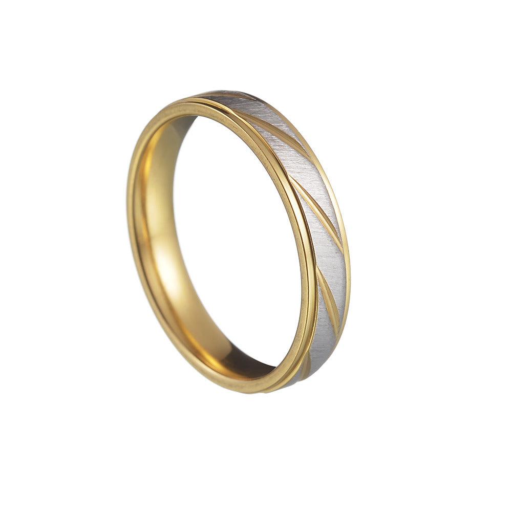 Two-Tone Titanium Ring Set for Cross-Border Couples in Europe and the USA
