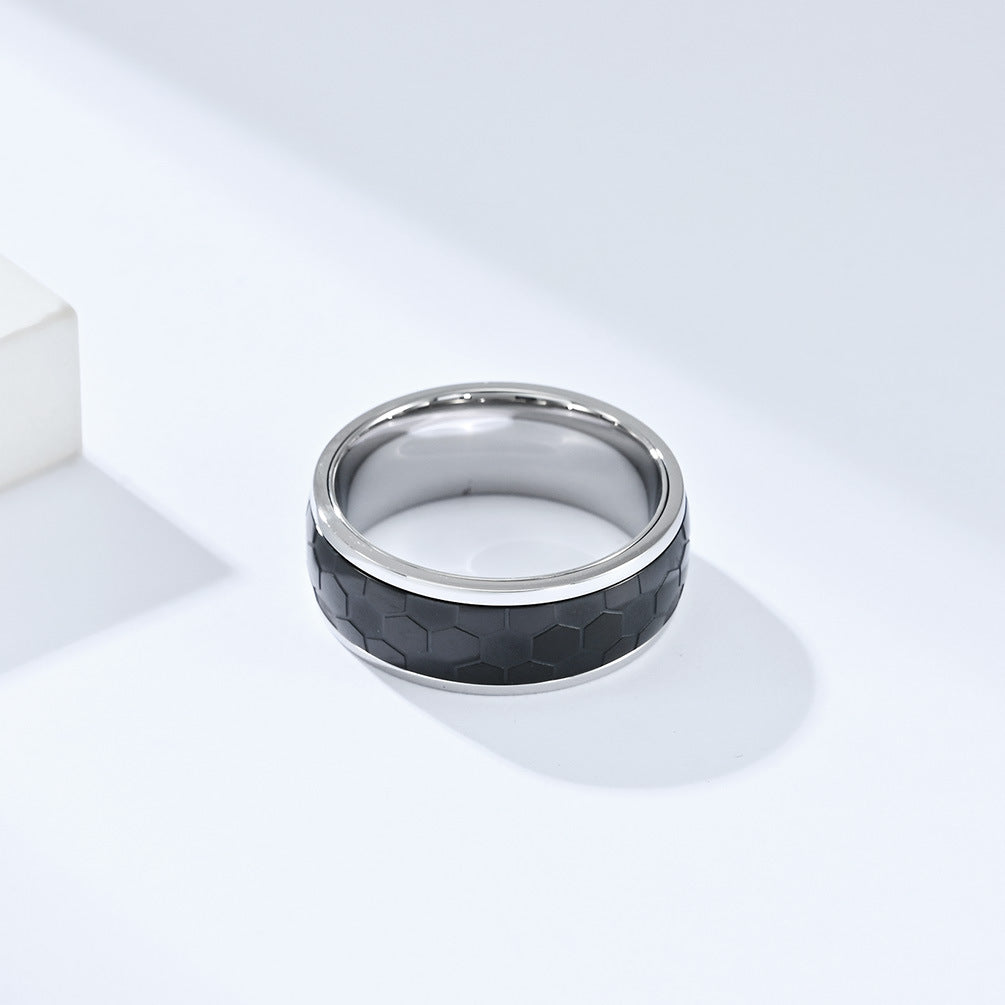 Planderful Football Ring For Fans World Cup Souvenir Titanium Steel Commemorative Ring Size 8 9 10 11 12 13