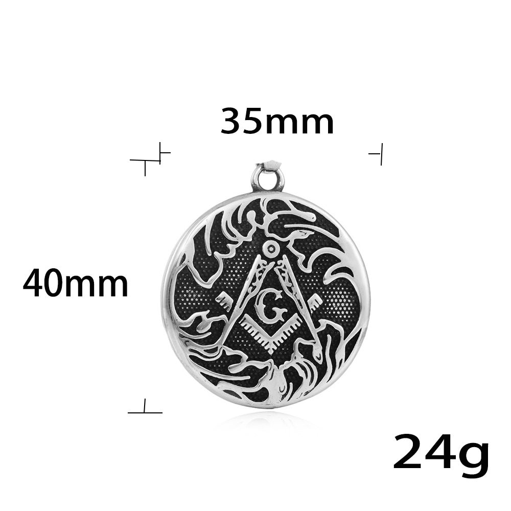 European And American Stainless Steel Freemasonry Pendant