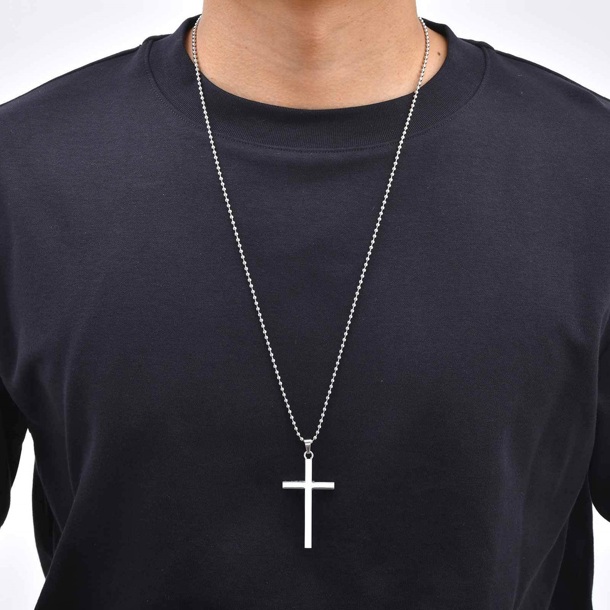 Alloy Cross Necklace Male Hip Hop Neutral Style Hip Hop Pendant Hot-Selling Model