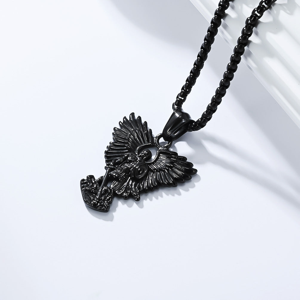 Saint Michael Titanium Steel Necklace For Men Planderful