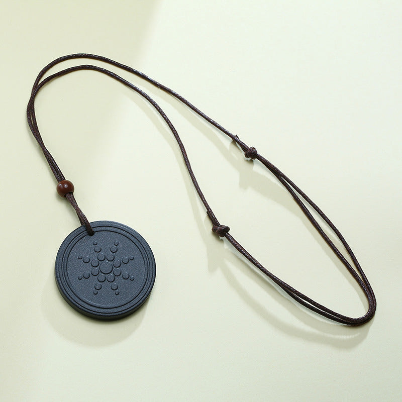 Sunflower Volcanic Stone Negative Ions Pendant Necklace Jewelry