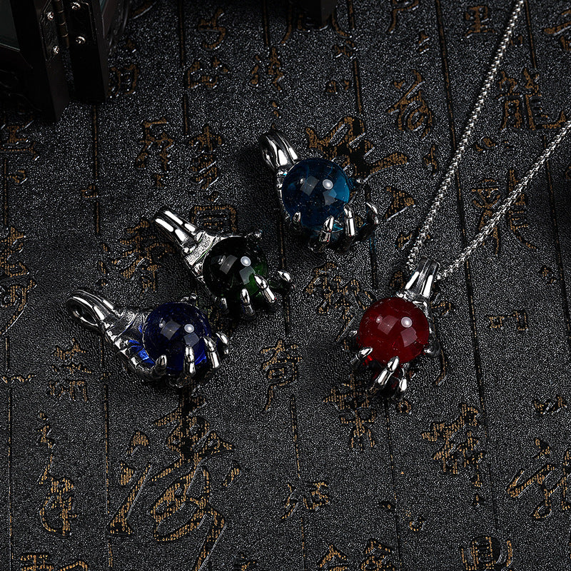 Steel Necklace – Statement Dragon Claw Pendant