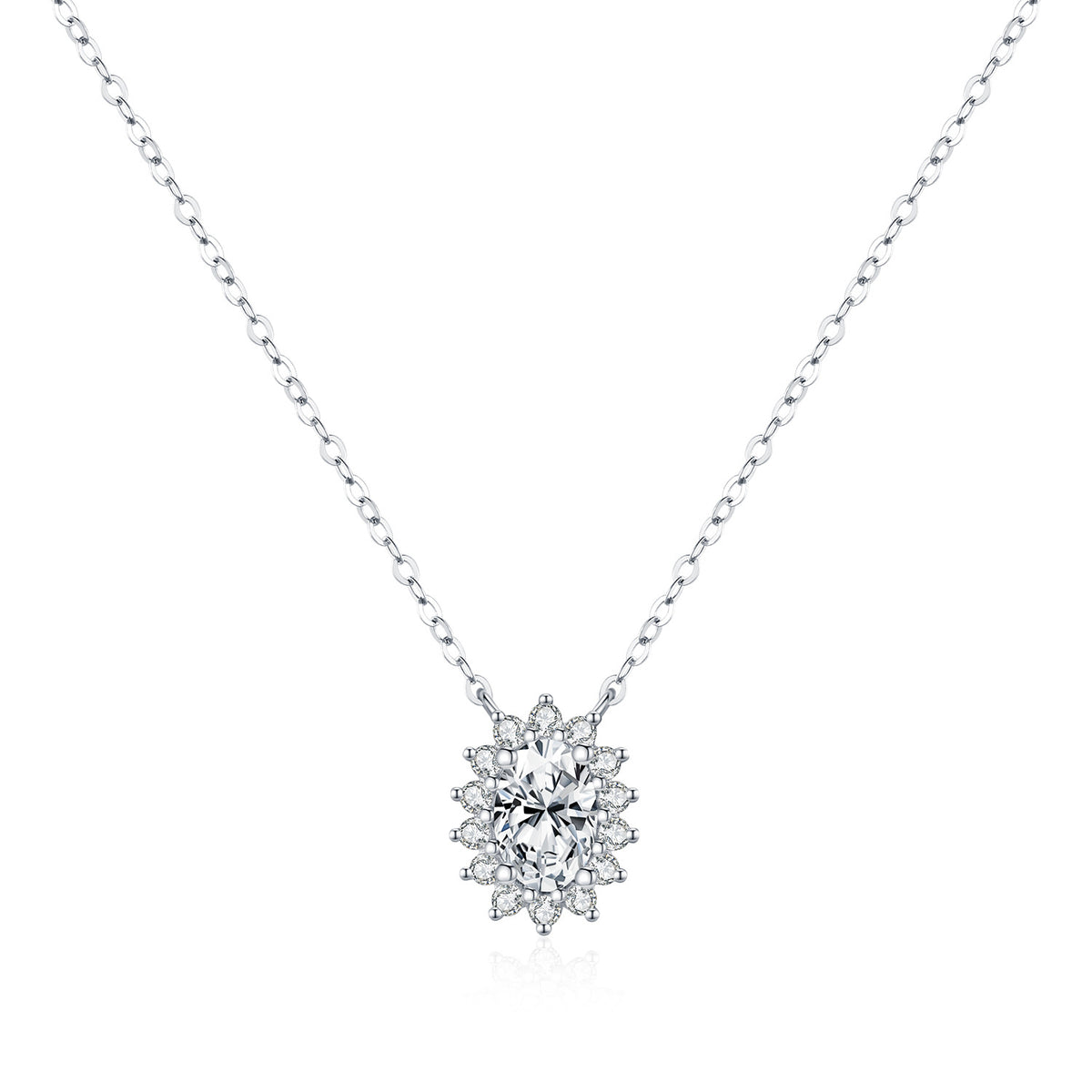 925 Sterling Silver 1 ct High-Clarity Moissanite Necklace