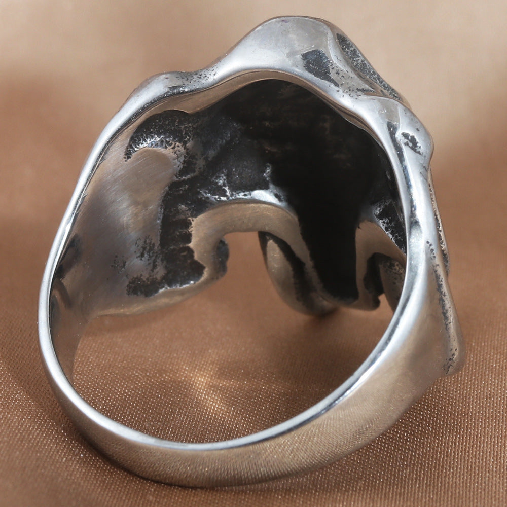 Titanium Steel Elephant Ring for Men - Personalized Retro Trendy Accessory