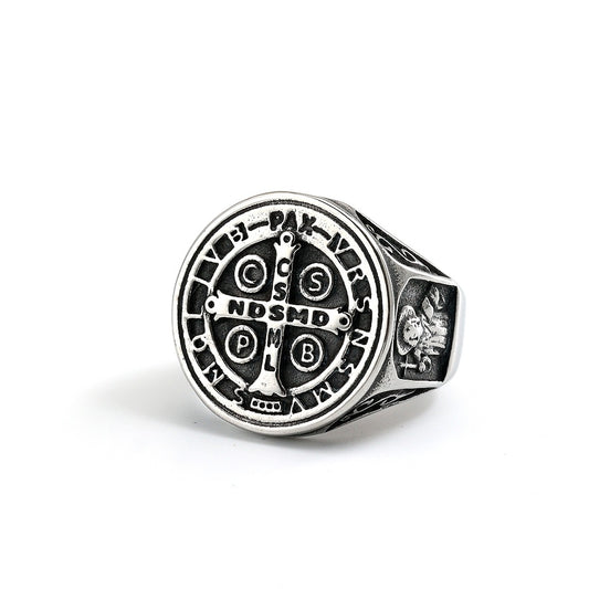 Vintage Cross Stainless Steel Men's Ring