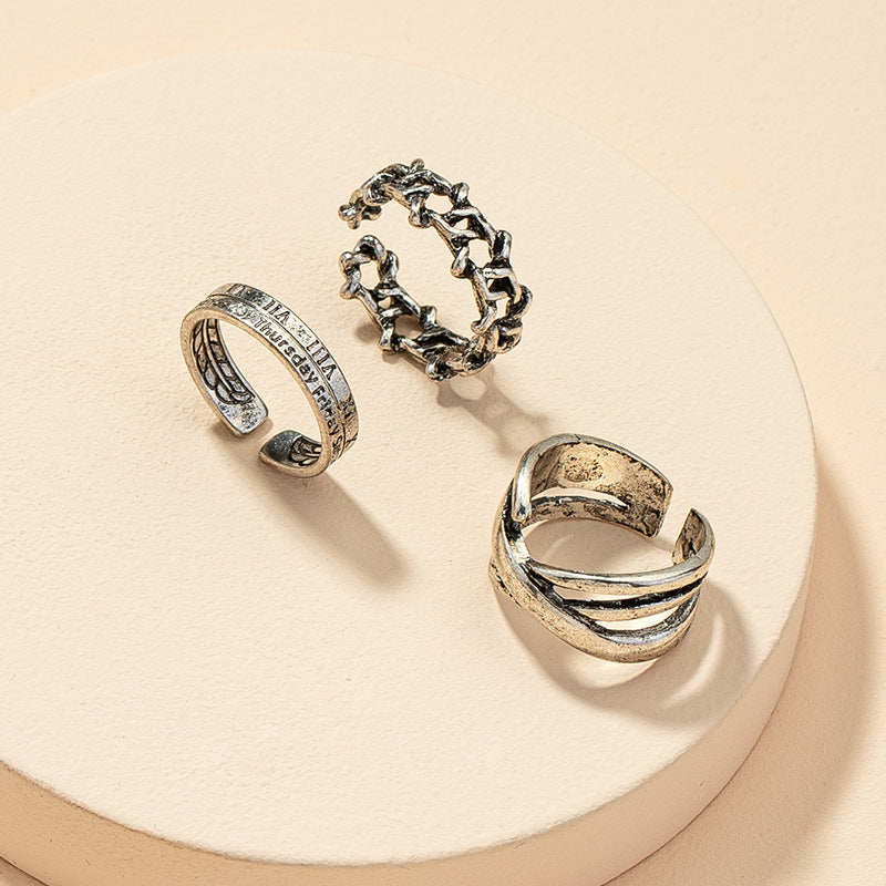 Vintage Alloy Ring Set for Women - Vienna Verve Collection
