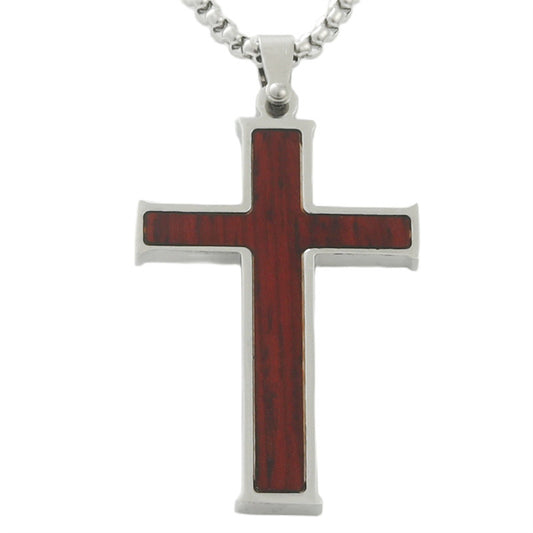 Men's Personalized Retro Titanium Steel Cross Pendant Necklace - Trendy Stainless Steel Design