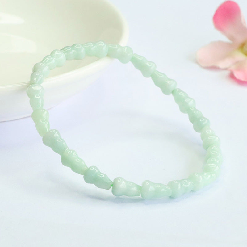 Jadeite Gourd 5 mm Beaded Bracelet
