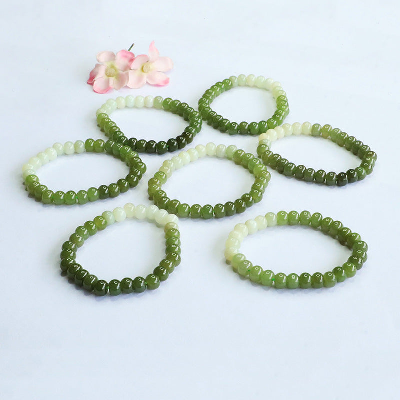 Gradient Hetian Jade Abacus Bead Bracelet