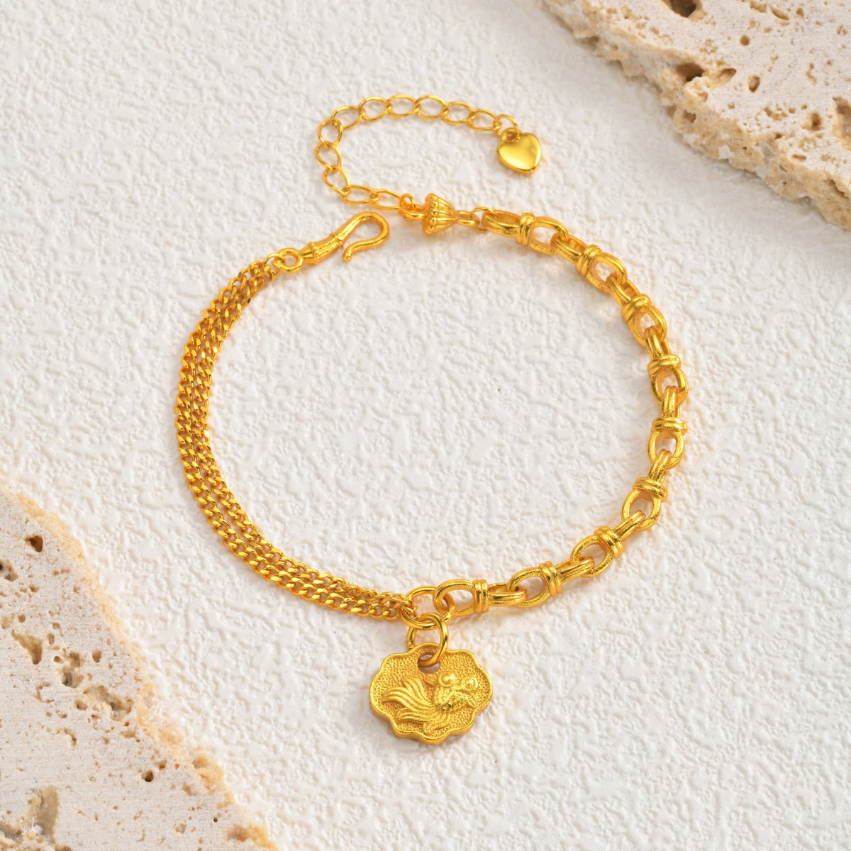 Brass Copper Koi Guochao Copper Bracelet