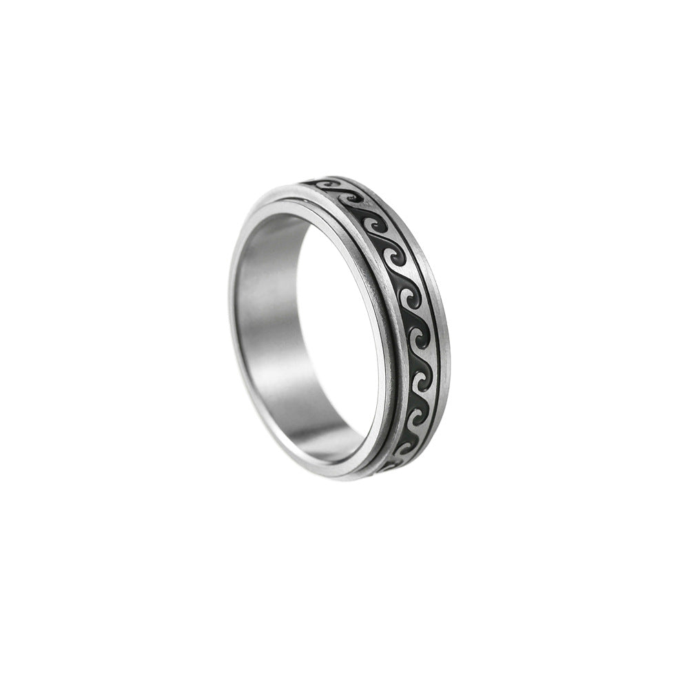 Rotating Titanium Steel Pressure Relieving Ring - Unisex US Standard Size 5-12 from Planderful Collection