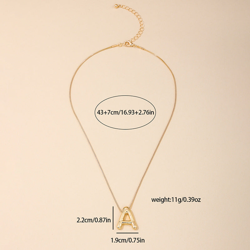 Versatile Vienna Verve Letter Pendant Necklace with Metal Chain
