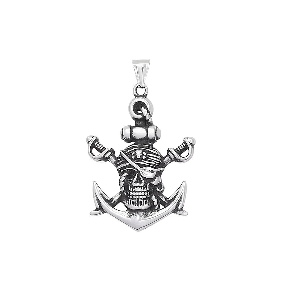 Vintage Skull Viking Stainless Steel Men's Pendant Necklace