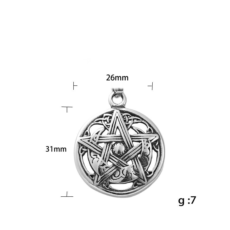Titanium Steel Hollow Five-Pointed Star Pendant Necklace