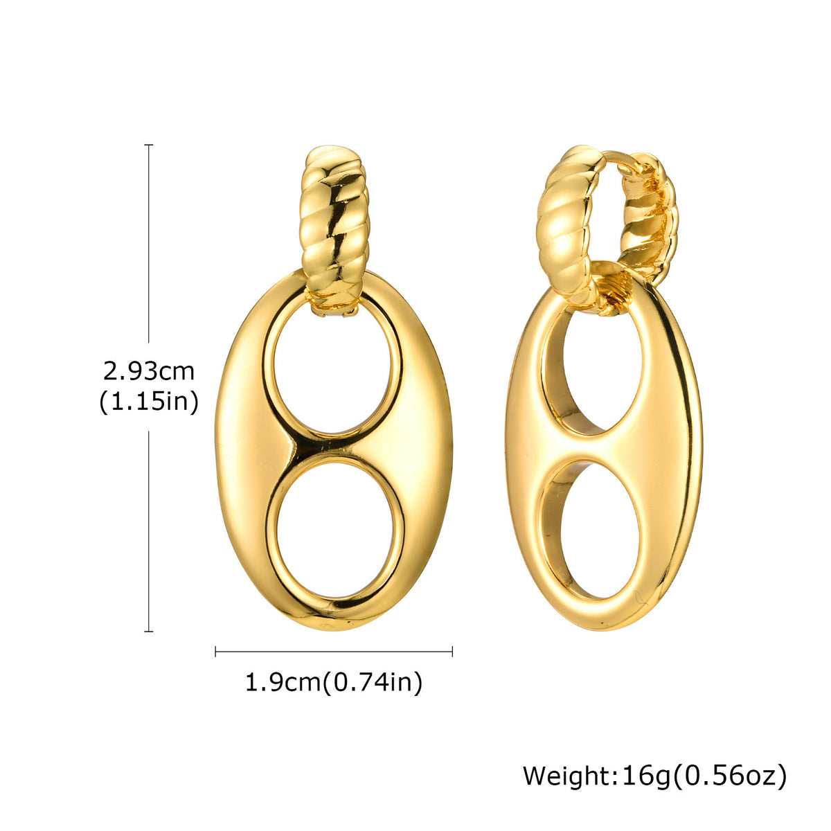Pop-Tab Drop Earrings — Gold or Two-Tone