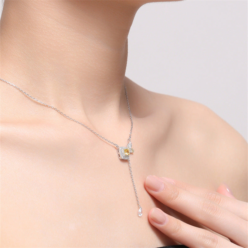 Vintage Yusheng 925 Sterling Silver Women's Pendant Necklace